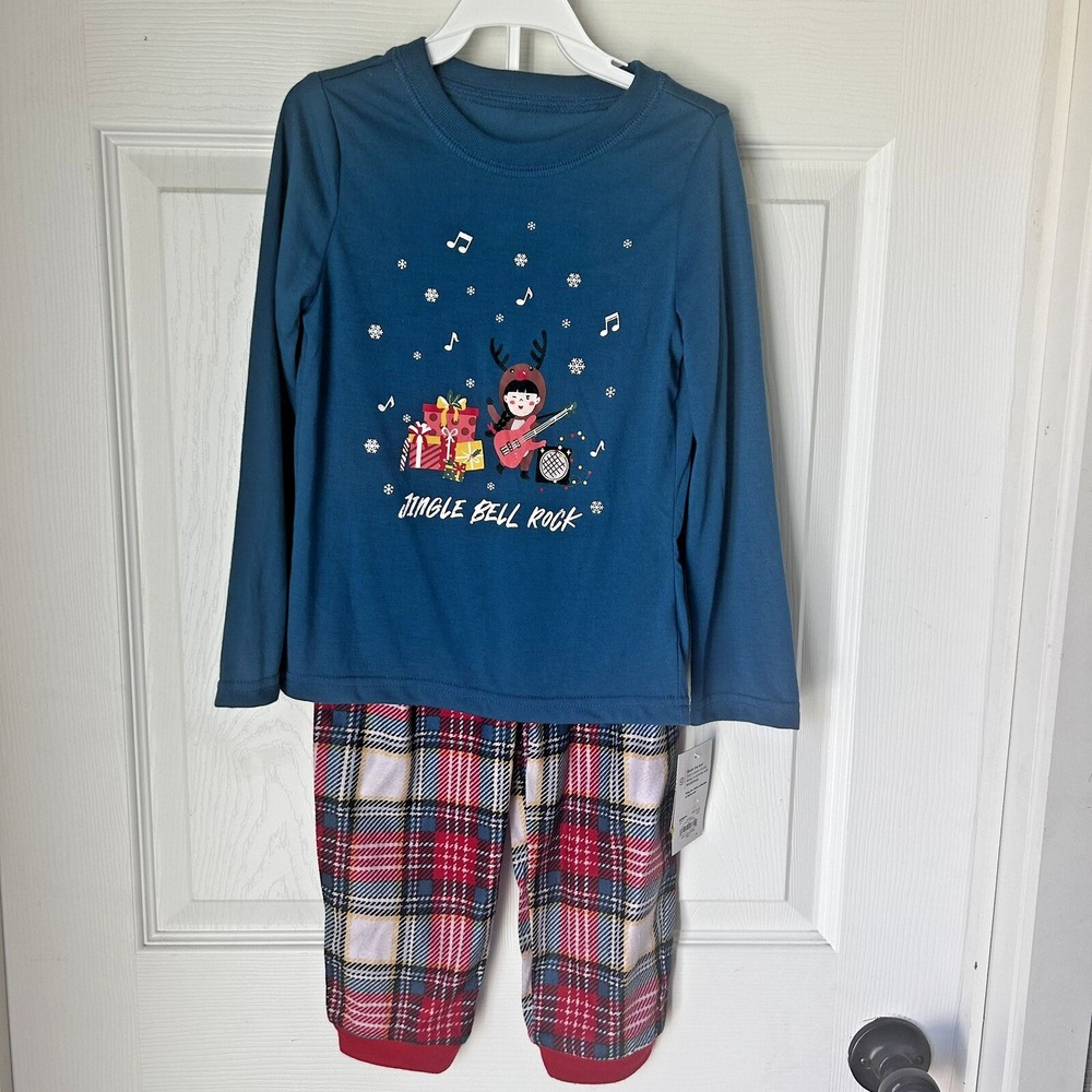 Christmas Pajamas Girls XS 4/5 Holiday Jammies‎ For Your Families Plaid New! BxI